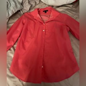 Lands End Polka Dot button up blouse